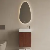 Boss & Wessing Toiletmeubel set bws riga choco eiken 40 cm fontein glans wit
