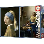 Educa puzzelset kunst - Vermeer Meisje met de parel & Melkmeisje 2x1000 stukjes.