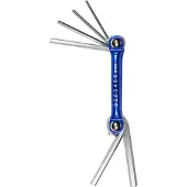 Benson Vouwbare inbusset - verchroomd - 6-delig - aluminium houder - blauw