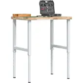 vidaXL Werkbank rechthoekig 80x60x(73-99,5) cm massief acaciahout