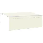 vidaXL Uitschuifbare luifel Crème 400 x 200 cm Polyester en Aluminium