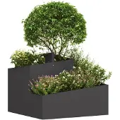 vidaXL Plantenbak Zwart 60 x 60 x 50 cm Koudgewalst staal