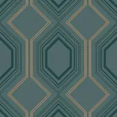 DecoMode Vliesbehang Art Deco Chic - Groen - 10,05m X 52cm