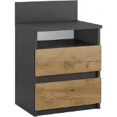 Vicco Monty Nachtkastje – 32.3 x 59.1 cm Antraciet/gouden eik