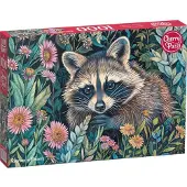 CherryPazzi Raccoon in Flowers Puzzel 1000 Stukjes