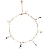 Gaya Voetsieraden lichtblauw / rose-goud / lila