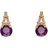 Gaya Oorbellen rose-goud / aubergine