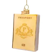 Vondels Kerstornament Glass Shiny Gold Passport 11 cm