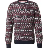 Lindbergh Trui 'Christmas' donkerblauw / donkerrood / wit