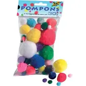 Folia Paper - Pompoms Folia assorti | Doos a 10 blister x 30 stuk | 10 stuks