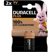Duracell 2x Plus Alkaline 9V batterijen - 2 stuks