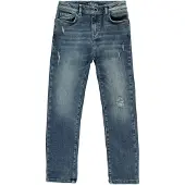 Cars Jeans ROCKY regular fit jeans met slijtage - donkerblauw Jongens Denim Effen - maat 122