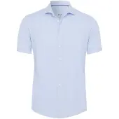Pure Functional Slim Fit Jersey overhemd lichtblauw, Effen