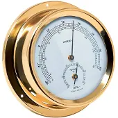 Fischer Range 100 Thermometer&hygrometer Goud 125 mm