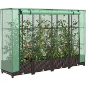 vidaXL Plantenbak verhoogd met kashoes 160x40x123 cm rattanlook