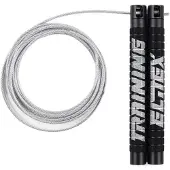 Elitex Training Pro Black Mate & Silver Rope Jump Rope Zilver