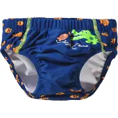 Playshoes Zwembroek 'Krokodil' donkerblauw / appel / oranje / wit
