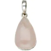 MOOYE ® - Collectie Zilveren Roze kwarts edelsteen druppel hanger