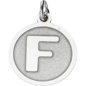 MOOYE ® - Collectie Zilveren Letter F rond mat en glans kettinghanger