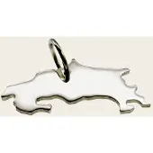 MOOYE ® - Collectie Zilveren Landkaart Costa Rica ketting hanger