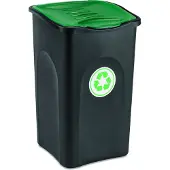 Stefanplast Vuilnisbak 50L Zwart/Groen Kunststof