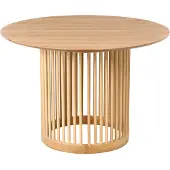 Beliani BOYLE - Eettafel - Lichtbruin - ø 110 cm - Eikenfineer