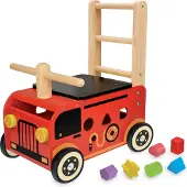 I'm Toy Houten loopwagen brandweer met blokken -