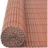 vidaXL Clôture de jardin Double face PVC 150 x 300 cm Marron