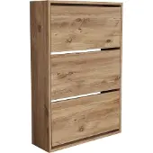 En.casa Schoenenkast Aurskog met 3 vouwdeuren 110x73,5x24 cm eiken