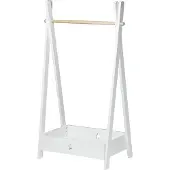 En.casa Kinder kledingrek Laxe 126x73x43 cm wit en houtkleurig