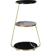 En.casa Bijzettafel Sipoo 74x46x37cm marmer zwart en marmer wit