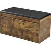 En.casa Opbergbank schoenenkast met lade 80x39x45 cm eiken zwart