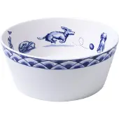 Heinen Delfts Blauw Voerbak Nhaan Blauw / Wit D 15 H 6,5 Cm