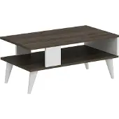 En.casa Salontafel Lycksele 40x90x45 cm walnootkleurig en wit