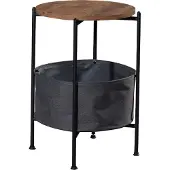 En.casa Bijzettafel Suonenjoki 59x47cm zwart en walnootkleurig