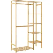 En.casa Bamboe kledingrek Eurajoki met planken 90x30x145 cm