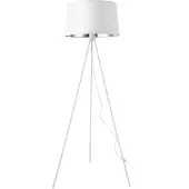 Lux.pro Standaardlamp Manchester, staande lamp met 3 poten, 150 cm, E27, metaal en stof, wit-zilver