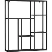 En.casa Wandplank Jämijärvi staal 90x75x18 cm zwart