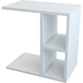 En.casa Bijzettafel Ravnsborg met 2 planken 50x50x30 cm wit