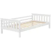 En.casa Kinderbed met bedbodem en uitvalbeveiliging 70x140 cm wit