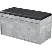 En.casa Opbergbank schoenenkast met lade 80x39x45 cm beton zwart