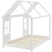 En.casa Kinderbed Tostedt huisbed grenen wit 90x200 cm []