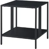 En.casa Bijzettafel Kumlinge met plank staal 47x45x45 cm zwart