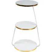 En.casa Bijzettafel Sipoo 74x46x37cm wit en goudkleurig
