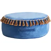 Beliani GOTHA - Poef - Blauw - Fluweel