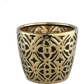 Ptmd vianne goud zwart keramiek flaager pot rond