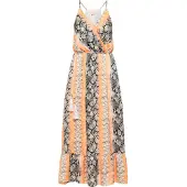 IZIA Zomerjurk grijs / oranje / zwart / offwhite