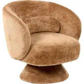 Beliani LIEKSA - Draaifauteuil - Goudbruin - Chenille