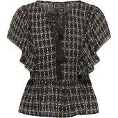 Faina Blouse goudgeel / lichtgrijs / zwart