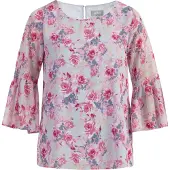 Usha Blouse sand / pastelblauw / pink / lichtroze